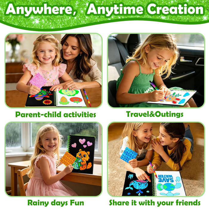 FUNNYB&G Foil Art Craft Kit for Kids 4-10 Years Old(Going Green)