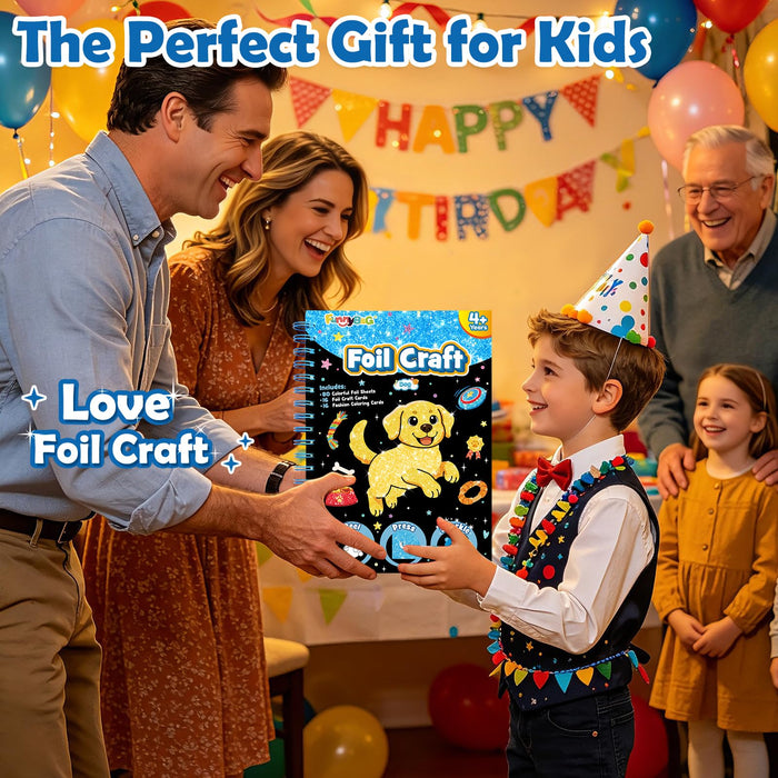 FUNNYB&G Foil Art Craft Kit for Kids 4-10 Years Old（Dog）