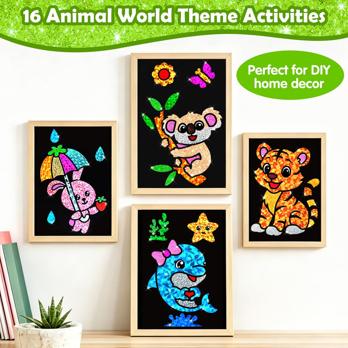 FUNNYB&G Foil Art Craft Kit for Kids 4-10 Years Old(Animal World)