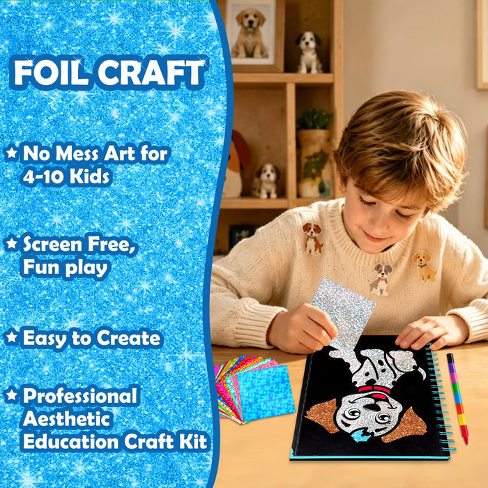 FUNNYB&G Foil Art Craft Kit for Kids 4-10 Years Old（Dog）