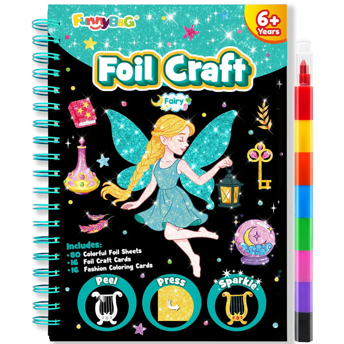 FUNNYB&G Foil Art Craft Kit for Girls 4-10 Years Old（Fairy）