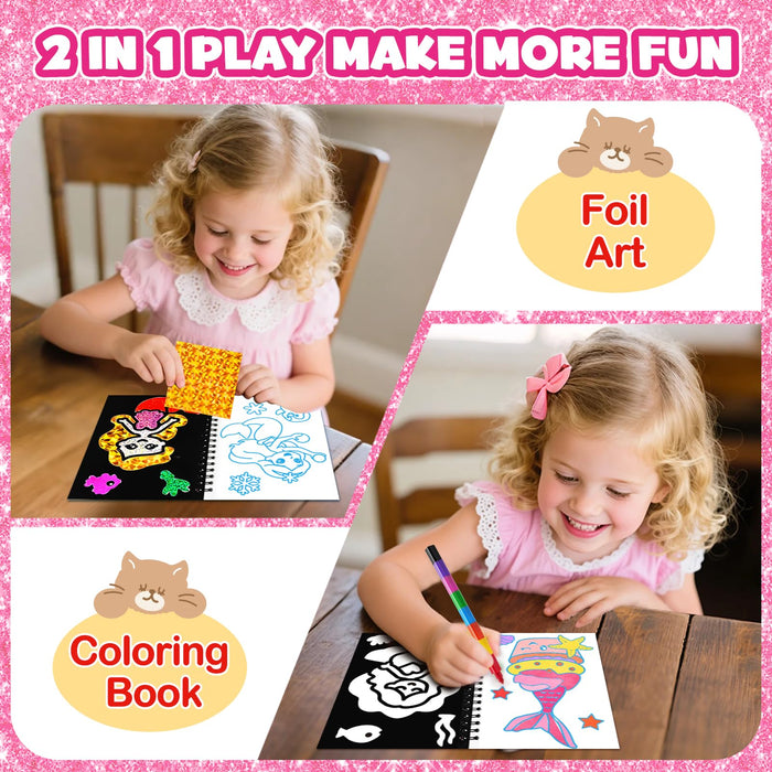 FUNNYB&G Foil Art Party Favors for Kids(Mermaid)