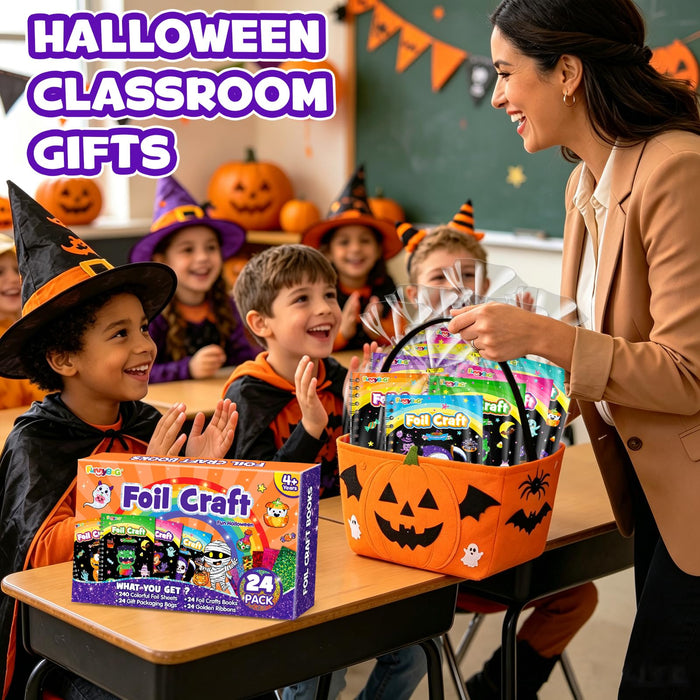 FUNNYB&G 24 Pack Foil Art Party Favors for Kids (Halloween)
