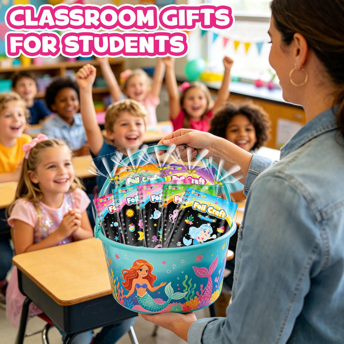 FUNNYB&G Foil Art Party Favors for Kids(Mermaid)