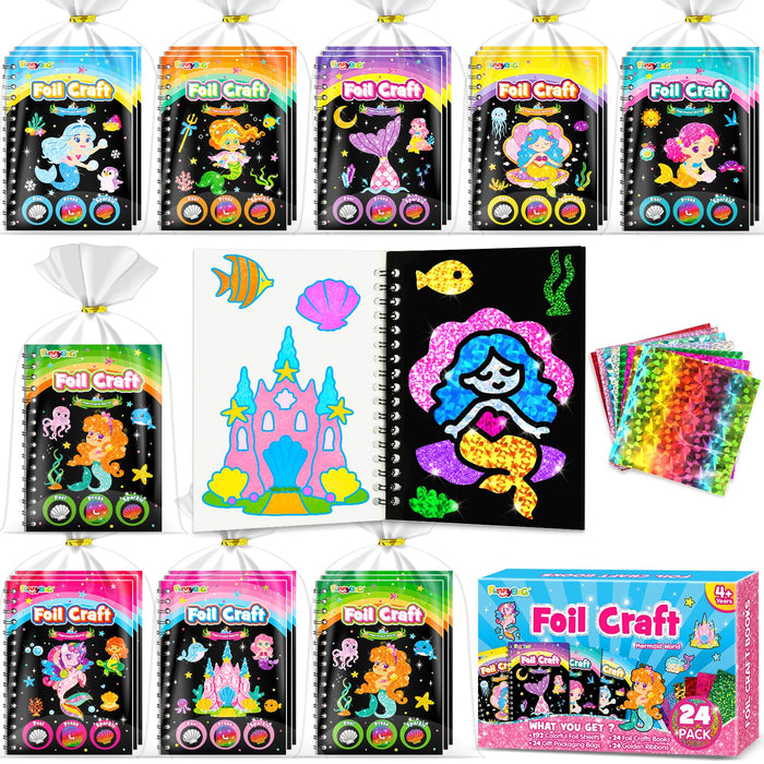 FUNNYB&G Foil Art Party Favors for Kids(Mermaid)