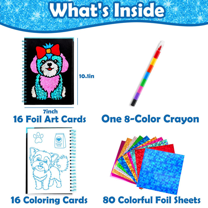 FUNNYB&G Foil Art Craft Kit for Kids 4-10 Years Old（Dog）