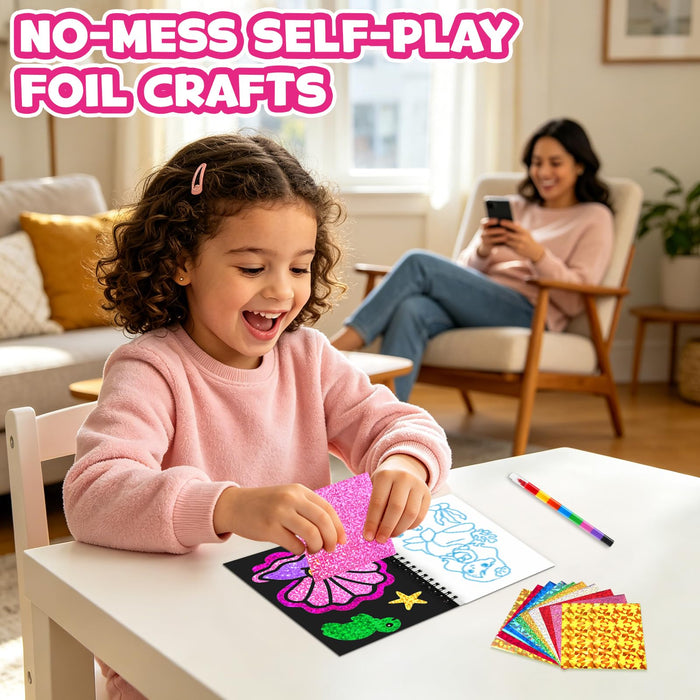 FUNNYB&G Foil Art Party Favors for Kids(Mermaid)