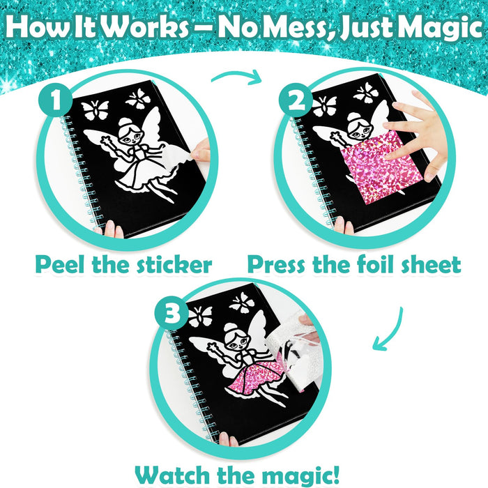 FUNNYB&G Foil Art Craft Kit for Girls 4-10 Years Old（Fairy）