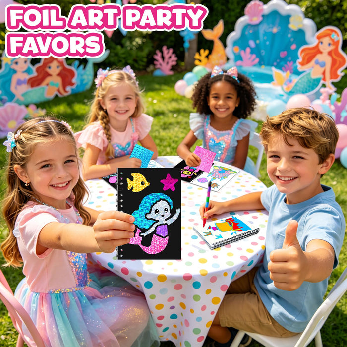 FUNNYB&G Foil Art Party Favors for Kids(Mermaid)