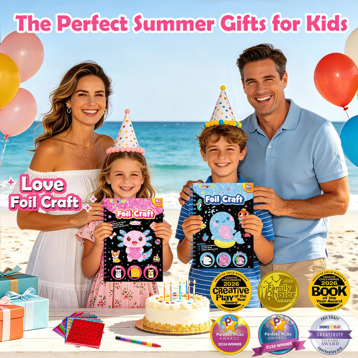 FUNNYB&G Foil Art Craft Kit for Girls 4-10 Years Old（Cute Pet）