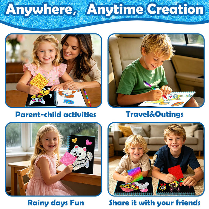FUNNYB&G Foil Art Craft Kit for Kids 4-10 Years Old（Dog）