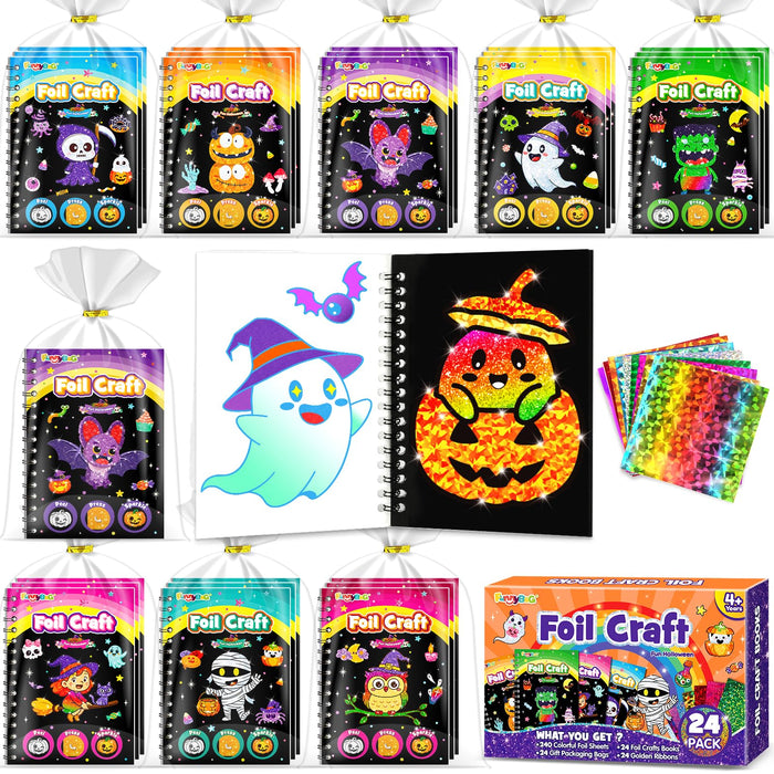FUNNYB&G 24 Pack Foil Art Party Favors for Kids (Halloween)
