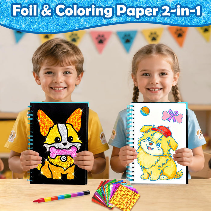 FUNNYB&G Foil Art Craft Kit for Kids 4-10 Years Old（Dog）