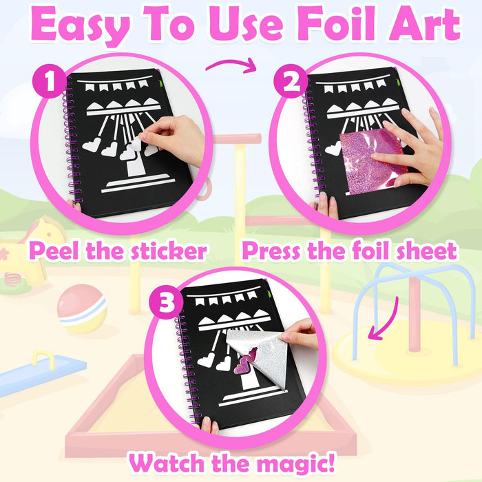 FUNNYB&G Foil Art Crafts for Kids Ages 4-8(Amusement Park)