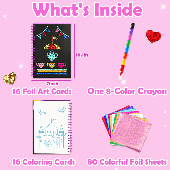 FUNNYB&G Foil Art Crafts for Kids Ages 4-8(Amusement Park)