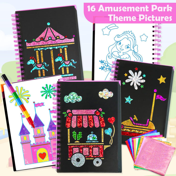 FUNNYB&G Foil Art Crafts for Kids Ages 4-8(Amusement Park)