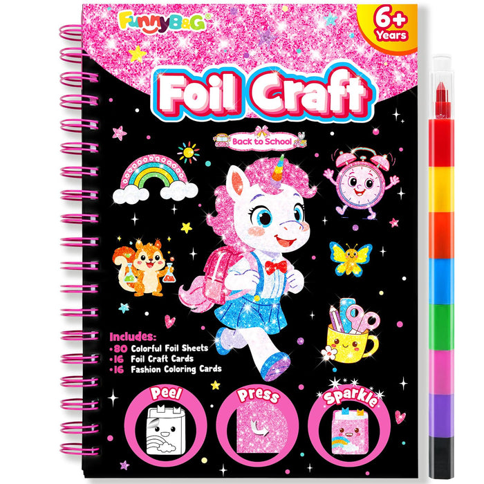 FUNNYB&G Foil Art Craft Kit for Kids（ Back to School )