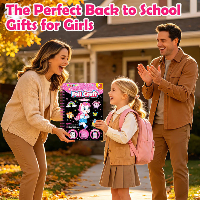 FUNNYB&G Foil Art Craft Kit for Kids（ Back to School )