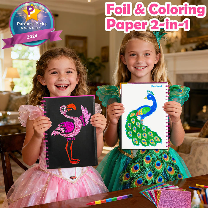 FUNNYB&G Foil Art Crafts for Kids Ages 4-8(Birds)