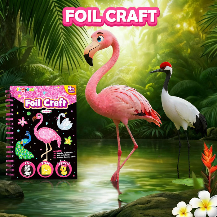 FUNNYB&G Foil Art Crafts for Kids Ages 4-8(Birds)