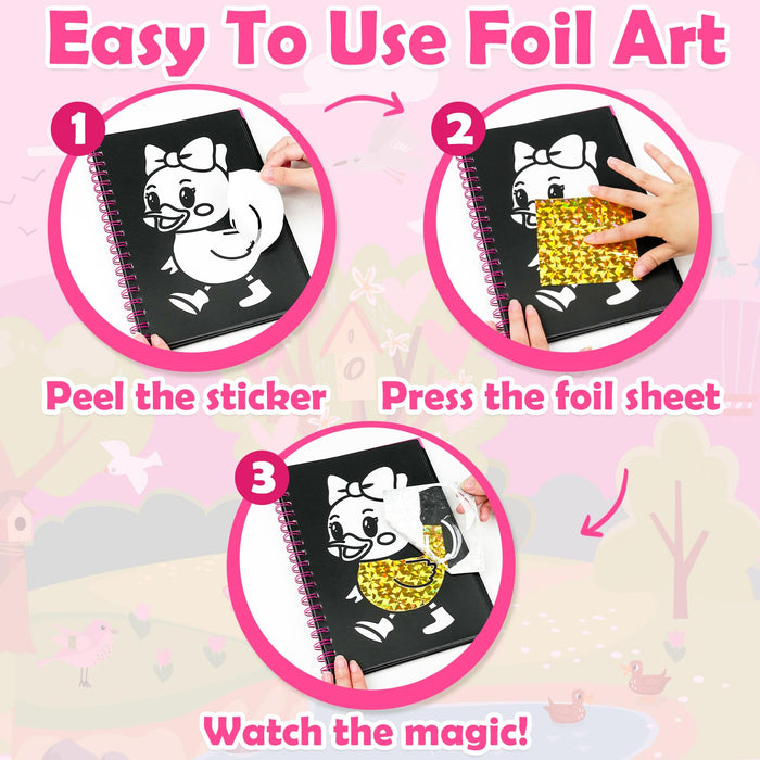 FUNNYB&G Foil Art Crafts for Kids Ages 4-8(Birds)