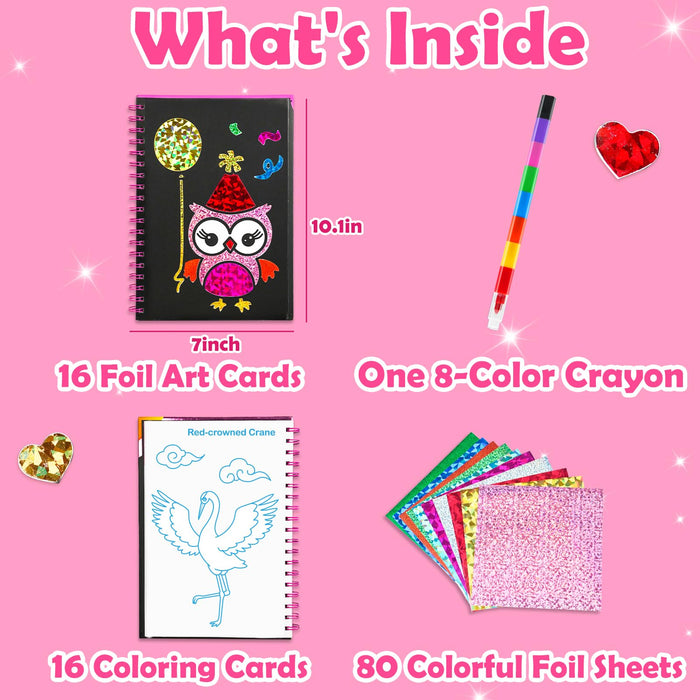 FUNNYB&G Foil Art Crafts for Kids Ages 4-8(Birds)