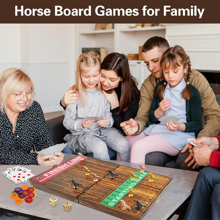 FUNNYB&G 21 inches Horse Race Board Game (Brown)