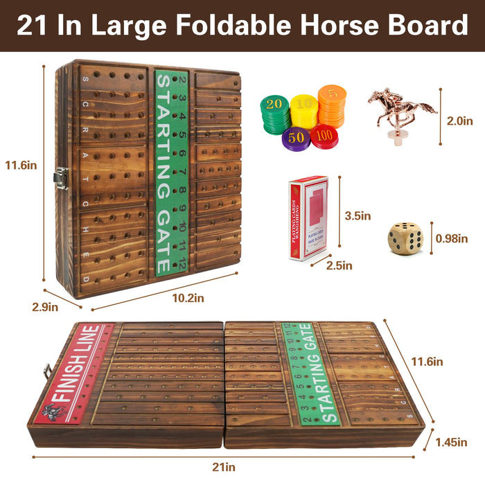 FUNNYB&G 21 inches Horse Race Board Game (Brown)