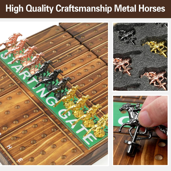 FUNNYB&G 21 inches Horse Race Board Game (Brown)