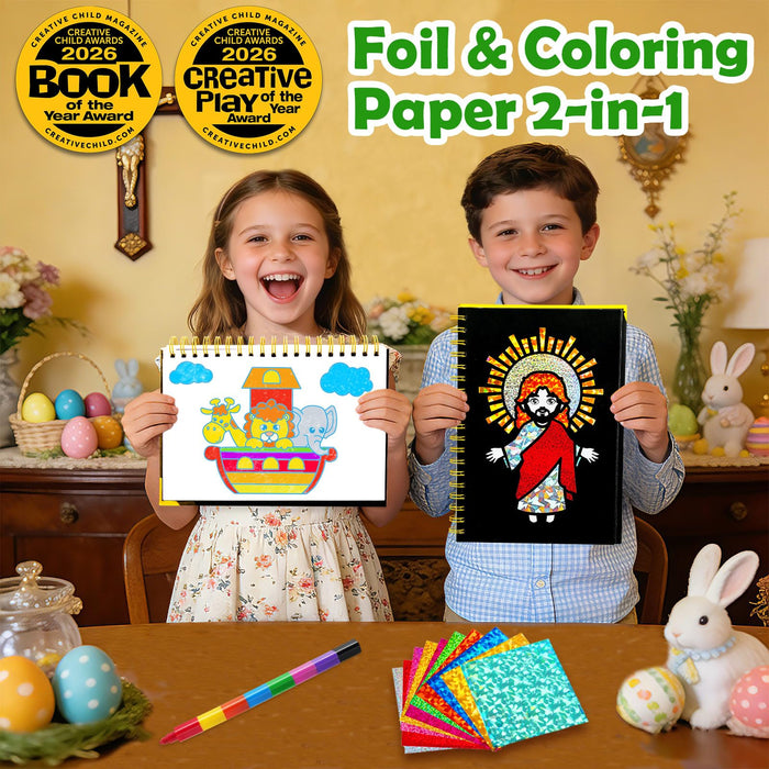 FUNNYB&G Foil Art Crafts for Kids Ages 4-8(Christian)