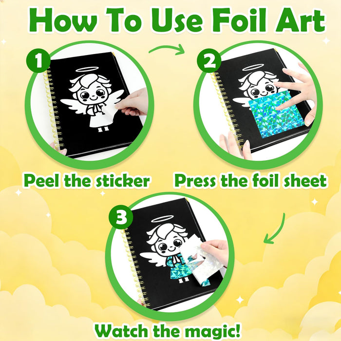 FUNNYB&G Foil Art Crafts for Kids Ages 4-8(Christian)