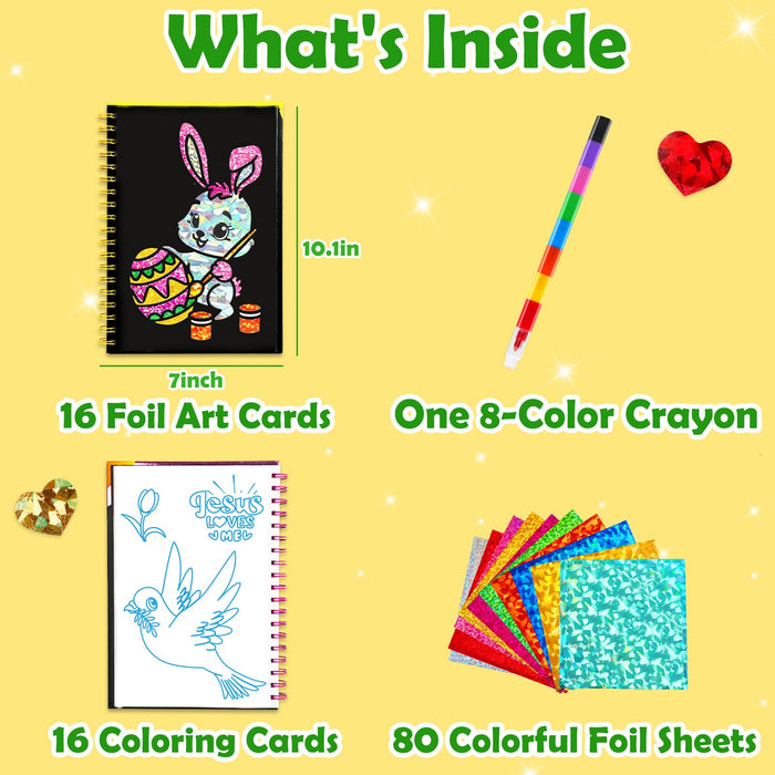 FUNNYB&G Foil Art Crafts for Kids Ages 4-8(Christian)