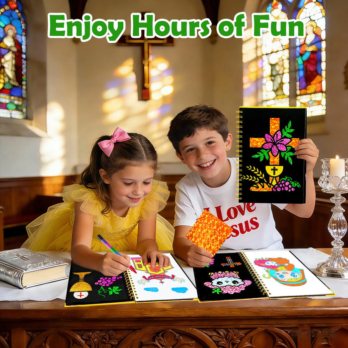 FUNNYB&G Foil Art Crafts for Kids Ages 4-8(Christian)