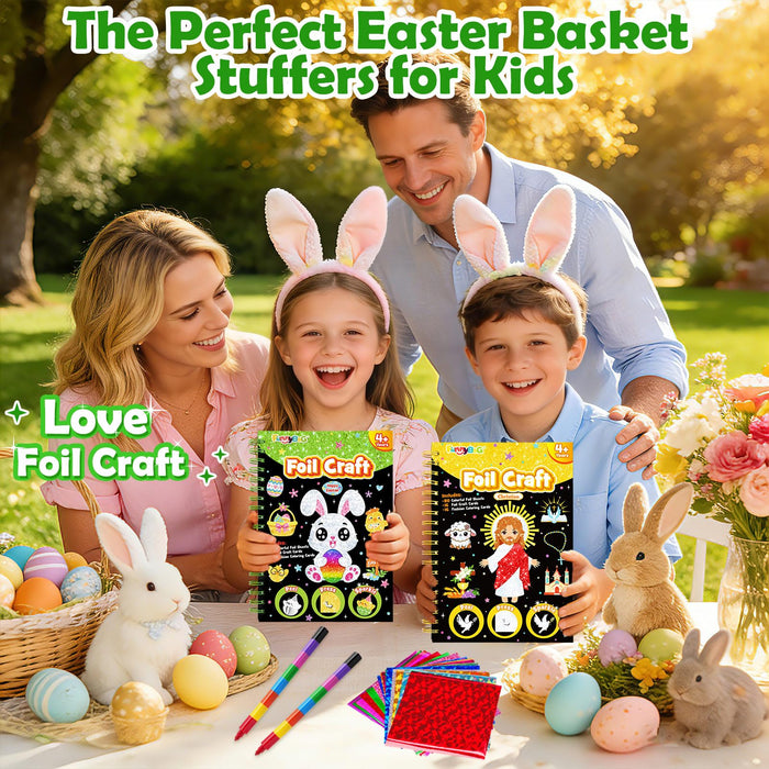 FUNNYB&G Foil Art Crafts for Kids Ages 4-8(Christian)