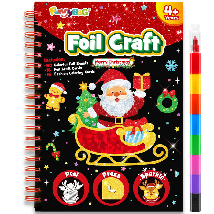 FUNNYB&G Foil Art Crafts for Kids Ages 4-8 (Christmas)
