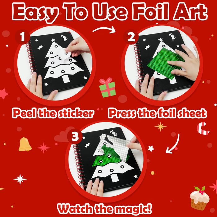FUNNYB&G Foil Art Crafts for Kids Ages 4-8 (Christmas)