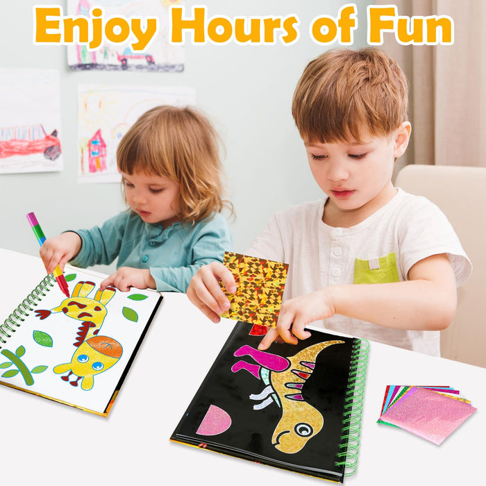 FUNNYB&G Foil Art Crafts for Kids Ages 4-8 (Dinosaur Ainmal)