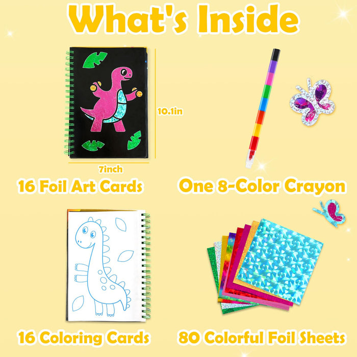 FUNNYB&G Foil Art Crafts for Kids Ages 4-8 (Dinosaur Ainmal)