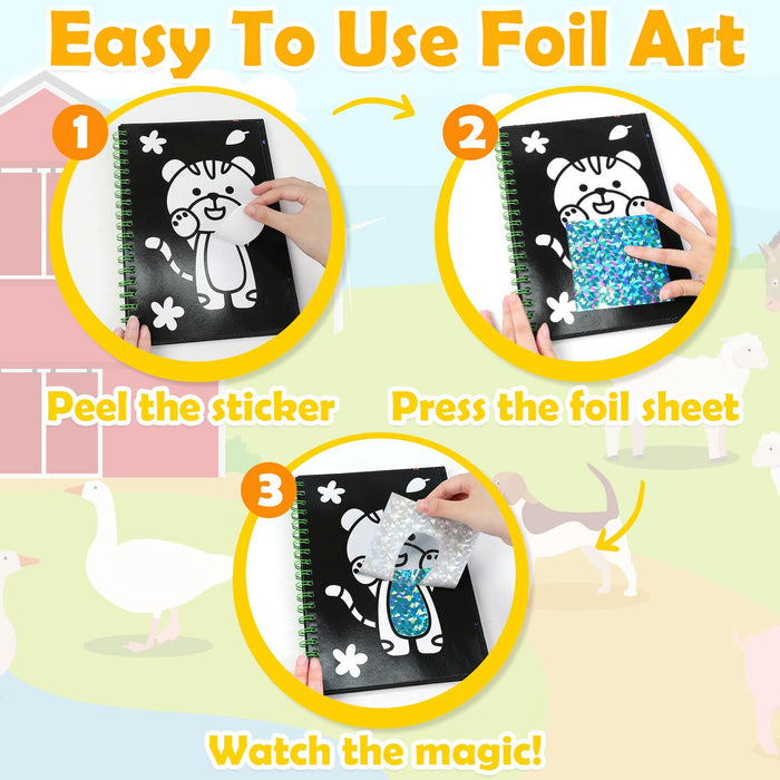 FUNNYB&G Foil Art Crafts for Kids Ages 4-8 (Dinosaur Ainmal)