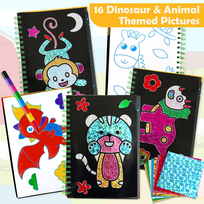 FUNNYB&G Foil Art Crafts for Kids Ages 4-8 (Dinosaur Ainmal)