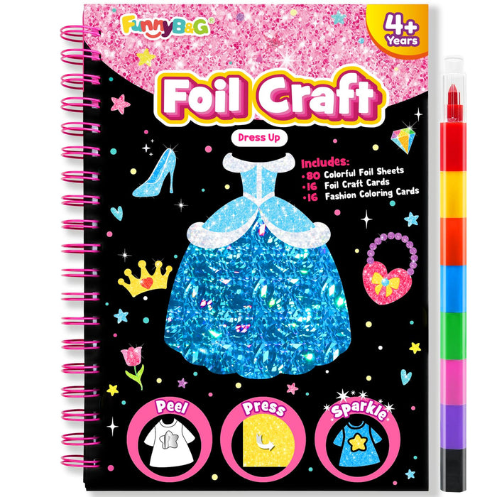FUNNYB&G Foil Art Crafts for Kids Ages 4-8(Dress Up)