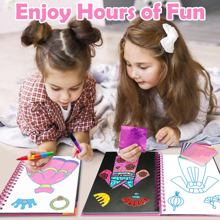 FUNNYB&G Foil Art Crafts for Kids Ages 4-8(Dress Up)