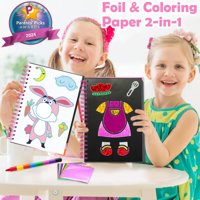 FUNNYB&G Foil Art Crafts for Kids Ages 4-8(Dress Up)