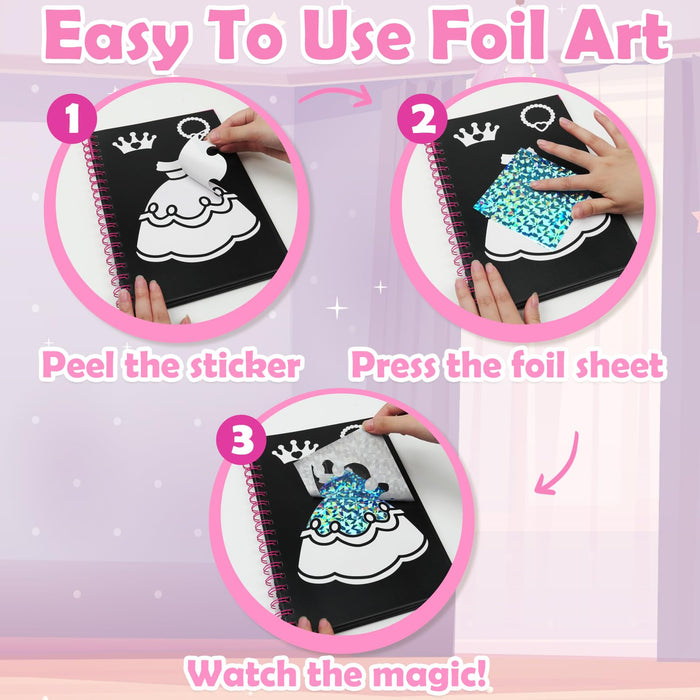 FUNNYB&G Foil Art Crafts for Kids Ages 4-8(Dress Up)