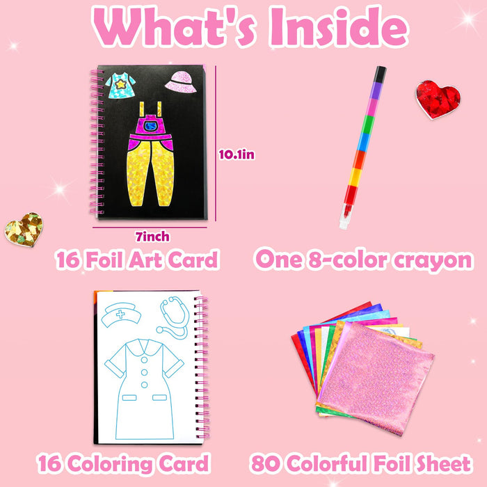 FUNNYB&G Foil Art Crafts for Kids Ages 4-8(Dress Up)