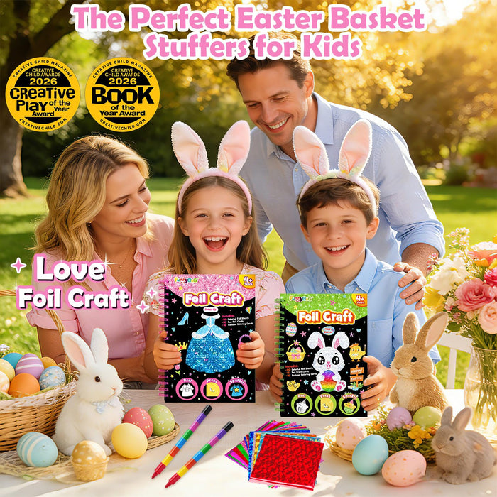 FUNNYB&G Foil Art Crafts for Kids Ages 4-8(Dress Up)
