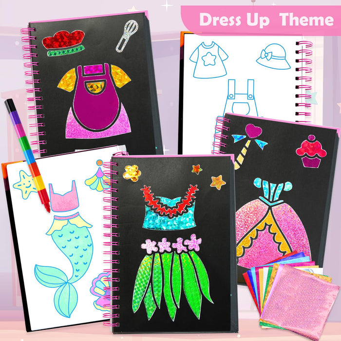 FUNNYB&G Foil Art Crafts for Kids Ages 4-8(Dress Up)