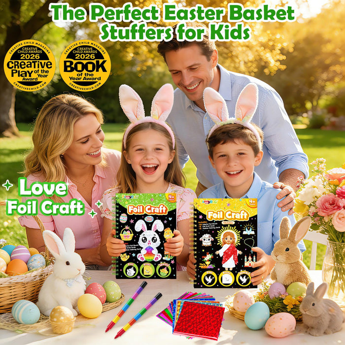 FUNNYB&G Foil Art Crafts for Kids Ages 4-8 (Easter)