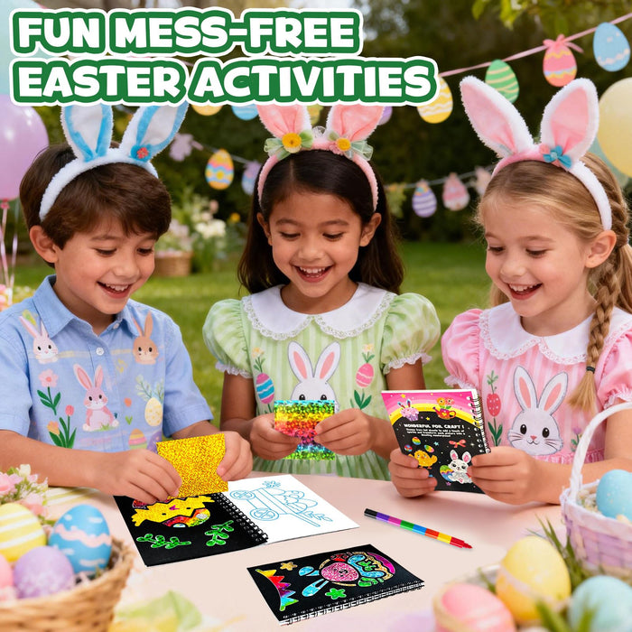 FUNNYB&G 24 Pack Foil Art Party Favors for Kids(Easter)