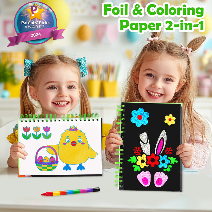 FUNNYB&G Foil Art Crafts for Kids Ages 4-8 (Easter)